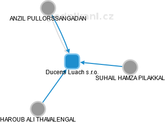 Ducens Luach s.r.o. - náhled vizuálního zobrazení vztahů obchodního rejstříku
