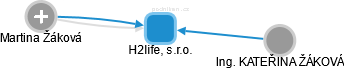 H2life, s.r.o. - náhled vizuálního zobrazení vztahů obchodního rejstříku