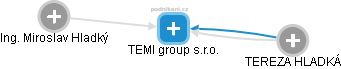 TEMI group s.r.o. - náhled vizuálního zobrazení vztahů obchodního rejstříku