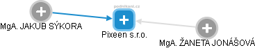 Pixeen s.r.o. - náhled vizuálního zobrazení vztahů obchodního rejstříku
