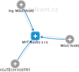 MVT Gastro s.r.o. - náhled vizuálního zobrazení vztahů obchodního rejstříku