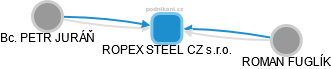 ROPEX STEEL CZ s.r.o. - náhled vizuálního zobrazení vztahů obchodního rejstříku