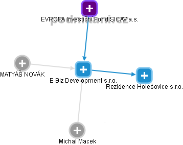 E Biz Development s.r.o. - náhled vizuálního zobrazení vztahů obchodního rejstříku