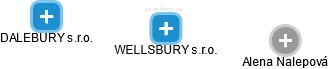 WELLSBURY s.r.o. - náhled vizuálního zobrazení vztahů obchodního rejstříku