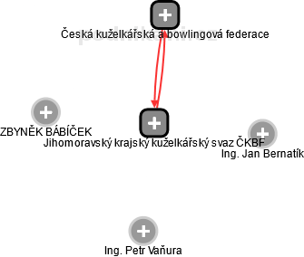 Jihomoravský krajský kuželkářský svaz ČKBF - náhled vizuálního zobrazení vztahů obchodního rejstříku
