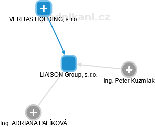 LIAISON Group, s.r.o. - náhled vizuálního zobrazení vztahů obchodního rejstříku