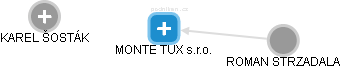 MONTE TUX s.r.o. - náhled vizuálního zobrazení vztahů obchodního rejstříku