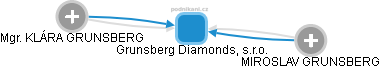 Grunsberg Diamonds, s.r.o. - náhled vizuálního zobrazení vztahů obchodního rejstříku