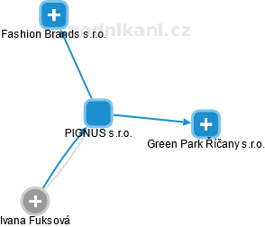 PIGNUS s.r.o. - náhled vizuálního zobrazení vztahů obchodního rejstříku