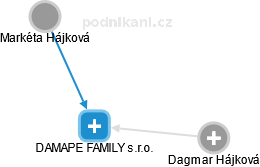 DAMAPE FAMILY s.r.o. - náhled vizuálního zobrazení vztahů obchodního rejstříku