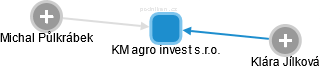 KM agro invest s.r.o. - náhled vizuálního zobrazení vztahů obchodního rejstříku