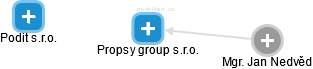 Propsy group s.r.o. - náhled vizuálního zobrazení vztahů obchodního rejstříku