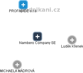 Nambero Company SE - náhled vizuálního zobrazení vztahů obchodního rejstříku