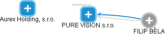 PURE VISION s.r.o. - náhled vizuálního zobrazení vztahů obchodního rejstříku