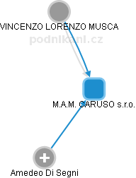 M.A.M. CARUSO s.r.o. - náhled vizuálního zobrazení vztahů obchodního rejstříku