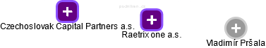 Raetrix one a.s. - náhled vizuálního zobrazení vztahů obchodního rejstříku