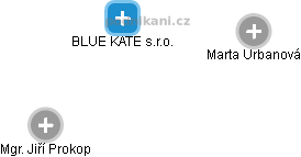 BLUE KATE s.r.o. - náhled vizuálního zobrazení vztahů obchodního rejstříku