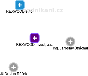 REXWOOD invest, a.s. - náhled vizuálního zobrazení vztahů obchodního rejstříku