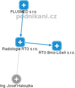 Radiologie RTG s.r.o. - náhled vizuálního zobrazení vztahů obchodního rejstříku