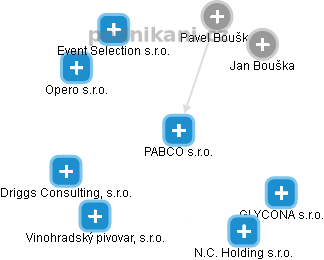 PABCO s.r.o. - náhled vizuálního zobrazení vztahů obchodního rejstříku