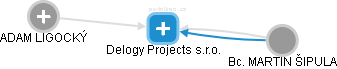 Delogy Projects s.r.o. - náhled vizuálního zobrazení vztahů obchodního rejstříku