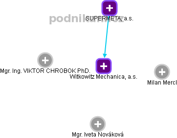 Witkowitz Mechanica, a.s. - náhled vizuálního zobrazení vztahů obchodního rejstříku