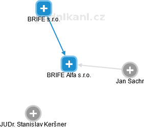 BRIFE Alfa s.r.o. - náhled vizuálního zobrazení vztahů obchodního rejstříku