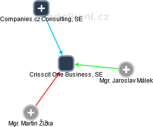 Crisscit One Business, SE - náhled vizuálního zobrazení vztahů obchodního rejstříku