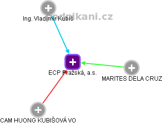 ECP Pražská, a.s. - náhled vizuálního zobrazení vztahů obchodního rejstříku