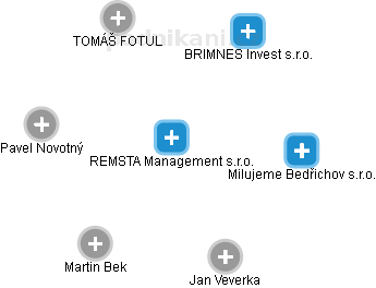 REMSTA Management s.r.o. - náhled vizuálního zobrazení vztahů obchodního rejstříku