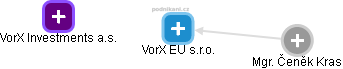 VorX EU s.r.o. - náhled vizuálního zobrazení vztahů obchodního rejstříku