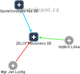 ZELOFT Business SE - náhled vizuálního zobrazení vztahů obchodního rejstříku