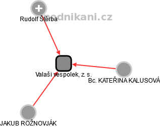 Valaši vespolek, z. s. - náhled vizuálního zobrazení vztahů obchodního rejstříku