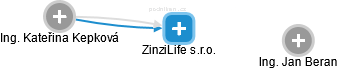ZinziLife s.r.o. - náhled vizuálního zobrazení vztahů obchodního rejstříku