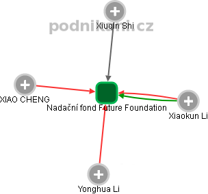 Nadační fond Future Foundation - náhled vizuálního zobrazení vztahů obchodního rejstříku
