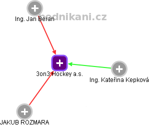 3on3 Hockey a.s. - náhled vizuálního zobrazení vztahů obchodního rejstříku