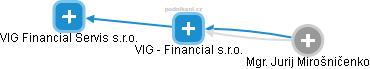 VIG - Financial s.r.o. - náhled vizuálního zobrazení vztahů obchodního rejstříku