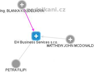 EH Business Services s.r.o. - náhled vizuálního zobrazení vztahů obchodního rejstříku