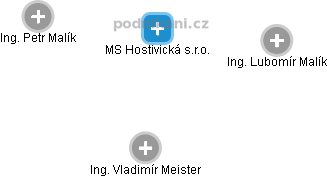 MS Hostivická s.r.o. - náhled vizuálního zobrazení vztahů obchodního rejstříku