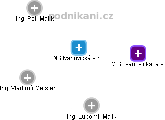 MS Ivanovická s.r.o. - náhled vizuálního zobrazení vztahů obchodního rejstříku