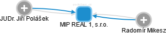 MIP REAL 1, s.r.o. - náhled vizuálního zobrazení vztahů obchodního rejstříku