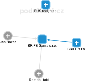 BRIFE Gama s.r.o. - náhled vizuálního zobrazení vztahů obchodního rejstříku
