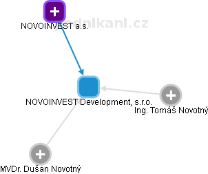 NOVOINVEST Development, s.r.o. - náhled vizuálního zobrazení vztahů obchodního rejstříku