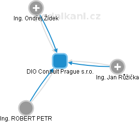 DIO Consult Prague s.r.o. - náhled vizuálního zobrazení vztahů obchodního rejstříku
