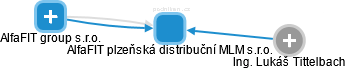 AlfaFIT plzeňská distribuční MLM s.r.o. - náhled vizuálního zobrazení vztahů obchodního rejstříku