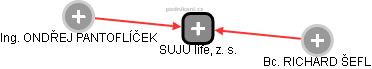 SUJU life, z. s. - náhled vizuálního zobrazení vztahů obchodního rejstříku
