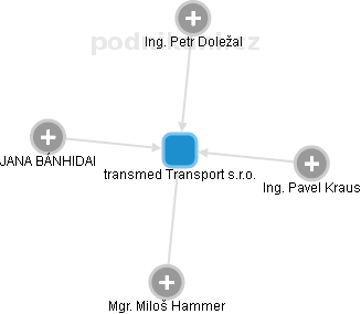 transmed Transport s.r.o. - náhled vizuálního zobrazení vztahů obchodního rejstříku