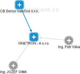 VINETRON - A s.r.o. - náhled vizuálního zobrazení vztahů obchodního rejstříku