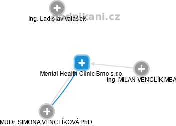 Mental Health Clinic Brno s.r.o. - náhled vizuálního zobrazení vztahů obchodního rejstříku