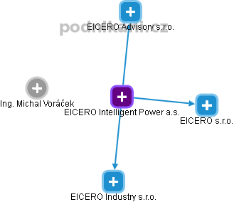 EICERO Intelligent Power a.s. - náhled vizuálního zobrazení vztahů obchodního rejstříku